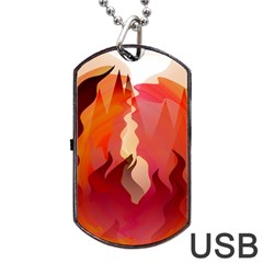 Fire Abstract Cartoon Red Hot Dog Tag Usb Flash (one Side) by Nexatart