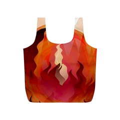 Fire Abstract Cartoon Red Hot Full Print Recycle Bag (s) by Nexatart