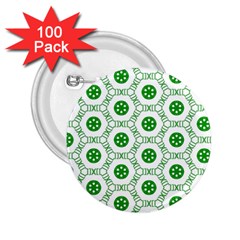 White Background Green Shapes 2 25  Buttons (100 Pack)  by Nexatart