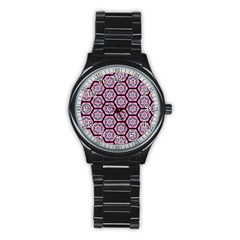 Background Pattern Tile Stainless Steel Round Watch