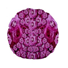 Happy Florals  Giving  Peace Ornate Standard 15  Premium Round Cushions by pepitasart