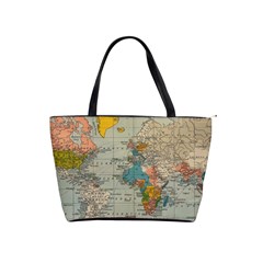 World Map Vintage Classic Shoulder Handbag by BangZart