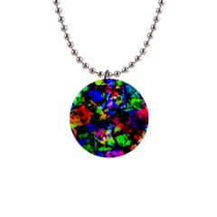 Multicolored Abstract Print 1  Button Necklace