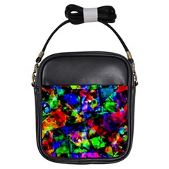 Multicolored Abstract Print Girls Sling Bag by dflcprintsclothing