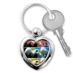 Snowball Branch Collage (i) Key Chain (heart) by okhismakingart