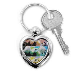 Faded Snowball Branch Collage (ii) Key Chain (heart) by okhismakingart