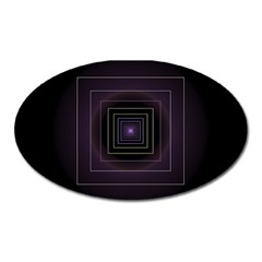 Fractal Square Modern Purple Oval Magnet by Pakrebo