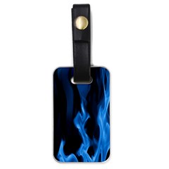 Smoke Flame Abstract Blue Luggage Tag (one Side) by Pakrebo