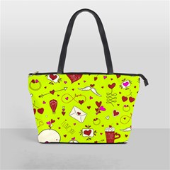 Valentin s Day Love Hearts Pattern Red Pink Green Classic Shoulder Handbag by EDDArt