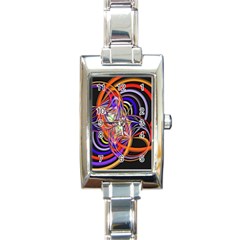 Multicolor Multi Color Circles Rectangle Italian Charm Watch by Pakrebo