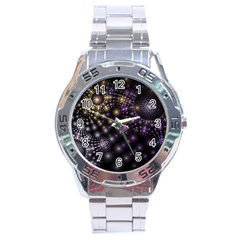 Fractal Spheres Glitter Design Stainless Steel Analogue Watch by Pakrebo