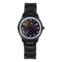 Fractal Spheres Glitter Design Stainless Steel Round Watch by Pakrebo