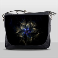 Fractal Blue Abstract Fractal Art Messenger Bag