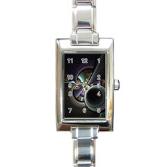 Fractal Fractal Art Multi Color Rectangle Italian Charm Watch by Pakrebo