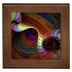 Fractal Colorful Rainbow Flowing Framed Tiles by Pakrebo