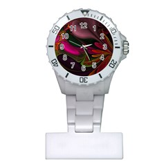 Fractal Abstract Colorful Floral Plastic Nurses Watch by Pakrebo