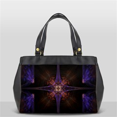 Fractal Cross Blue Geometric Oversize Office Handbag (2 Sides) by Pakrebo