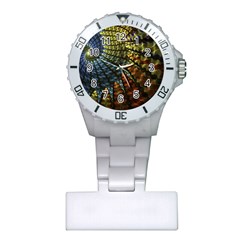 Fractal Spiral Colorful Geometry Plastic Nurses Watch