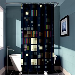 Blocks Pattern Rainbow Texture Shower Curtain 36  X 72  (stall)  by Pakrebo