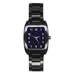 Futuristic Pyramids Perspective Stainless Steel Barrel Watch