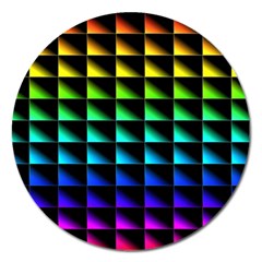 Rainbow Colour Bright Background Magnet 5  (round) by Pakrebo