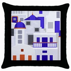 Background Santorini Greece Throw Pillow Case (black) by Pakrebo