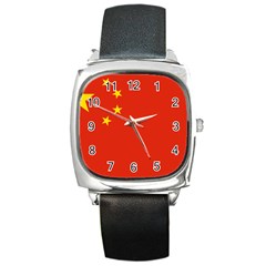 China Flag Square Metal Watch by FlagGallery