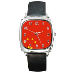 Chinese Flag Flag Of China Square Metal Watch by FlagGallery