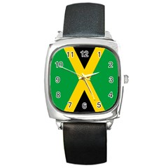 Jamaica Flag Square Metal Watch by FlagGallery