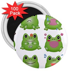 Kawaii Frog Rainy Season Japanese 3  Magnets (100 Pack) by Pakrebo