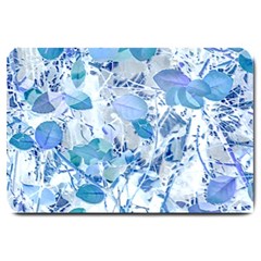 Cyan Floral Print Large Doormat  by dflcprintsclothing