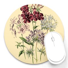 Botanical Print Antique Flora Plant Round Mousepads by Pakrebo