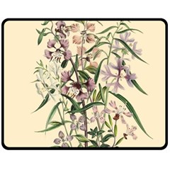 Botanical Print Antique Natural Fleece Blanket (medium) 