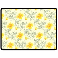 Floral Background Scrapbooking Yellow Double Sided Fleece Blanket (large) 