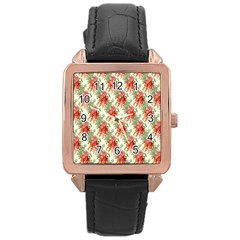 Seamless Background Vintage Rose Gold Leather Watch 