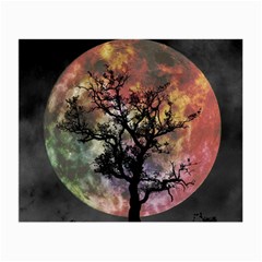 Full Moon Silhouette Tree Night Small Glasses Cloth (2 Sides) by Pakrebo