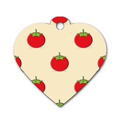 Fresh Tomato Dog Tag Heart (two Sides)