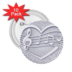 Circle Music 2 25  Buttons (10 Pack)  by HermanTelo