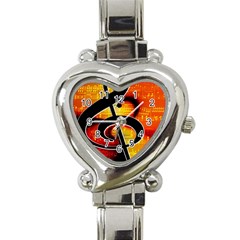 Clef Music Lines Notenblatt Heart Italian Charm Watch