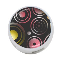 Circles Yellow Space 4-port Usb Hub (two Sides)