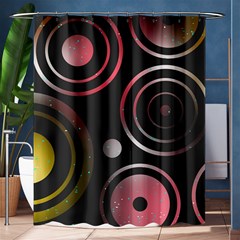 Circles Yellow Space Shower Curtain 60  X 72  (medium) 