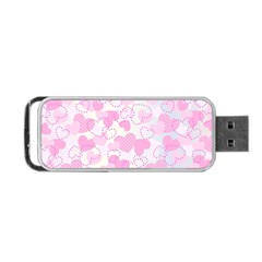 Valentine Background Hearts Portable Usb Flash (two Sides) by Bajindul