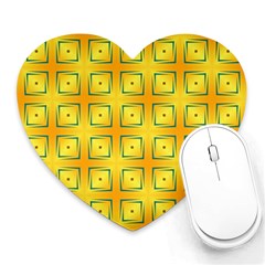 Green Plaid Gold Background Heart Mousepads