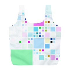 Square Colorful Pattern Geometric Full Print Recycle Bag (l)