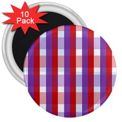 Gingham Pattern Line 3  Magnets (10 Pack) 