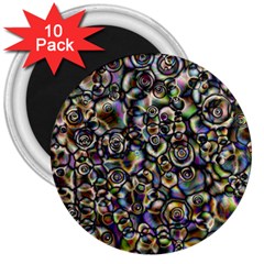 Circle Plasma Artistically Abstract 3  Magnets (10 Pack)  by Bajindul