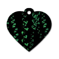 Botanical Dark Print Dog Tag Heart (one Side) by dflcprintsclothing