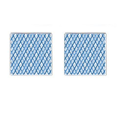 Geometric Overlay Blue Cufflinks (square) by Bajindul