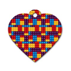 Lego Background Game Dog Tag Heart (one Side) by Mariart