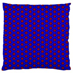 Blue Pattern Red Texture Large Flano Cushion Case (one Side) by Mariart